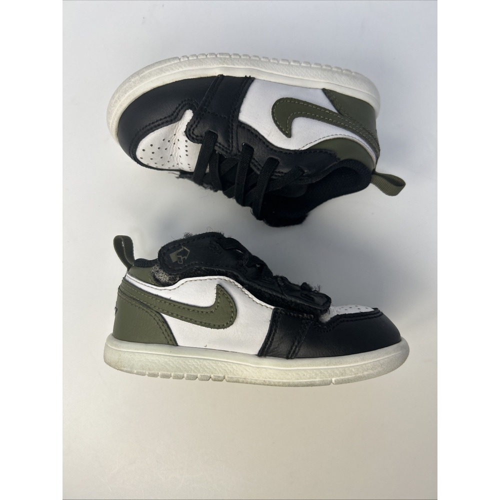 Nike Air Jordan 1 Low ALT TD Black Toe Medium Olive Size 8C DR9747-092 Toddler - Picture 7 of 9